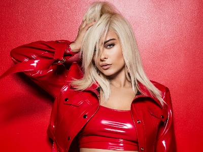 bebe rexha in red clothes