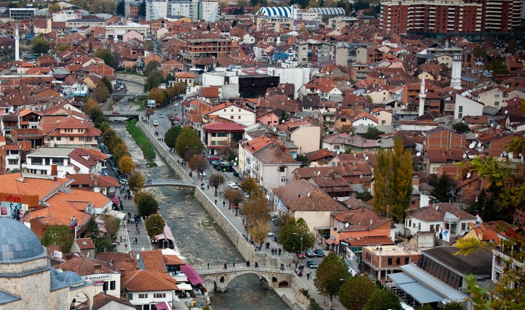 a city in kosovo from above
