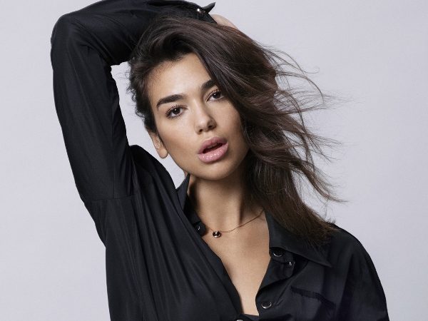 Dua Lipa in black clothes